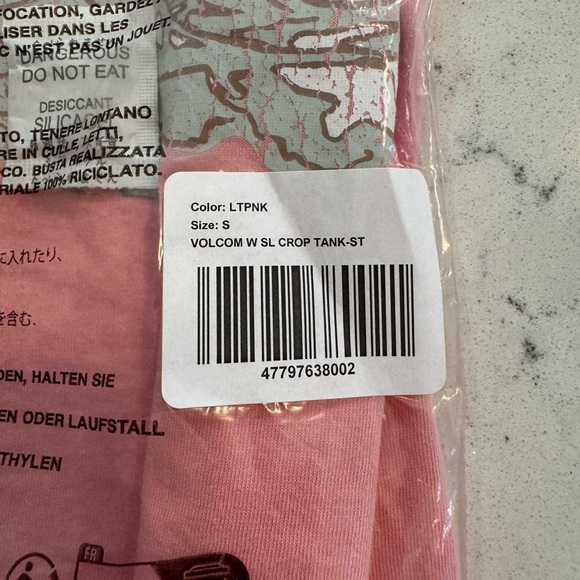 Volcom Women's Stone Hour Crop Tank Top Guava Sz Small Organic Cotton New - Picture 10 of 10